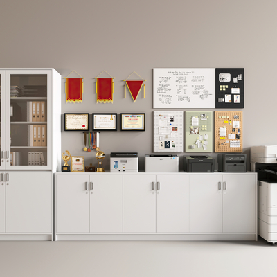  办公文件柜 打印机 复印机su模型 