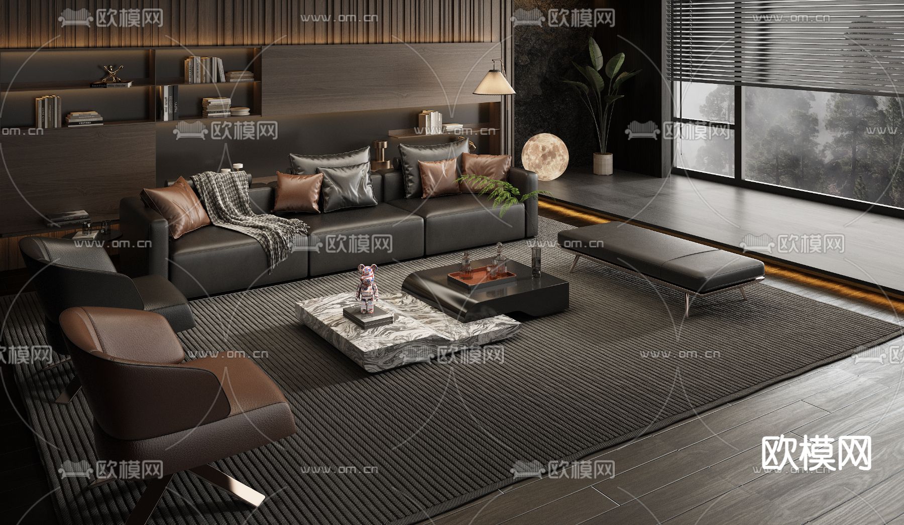 Minotti 组合沙发su模型下载（渲染图2）