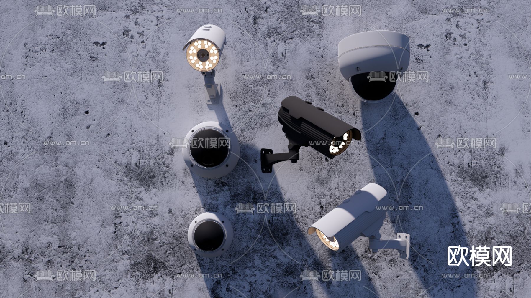 监控摄像头su模型下载（渲染图2）