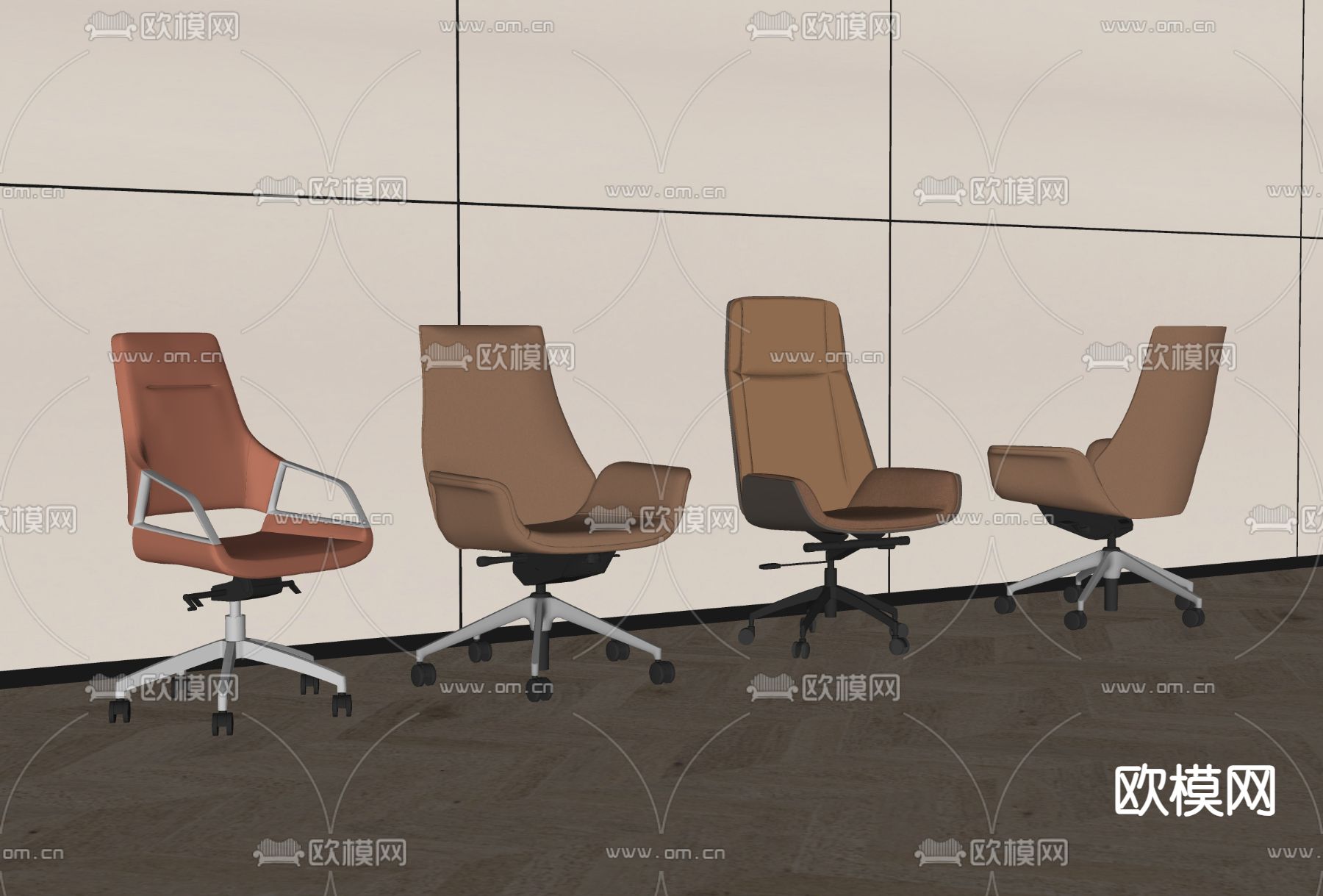 现代办公椅su模型下载（渲染图1）