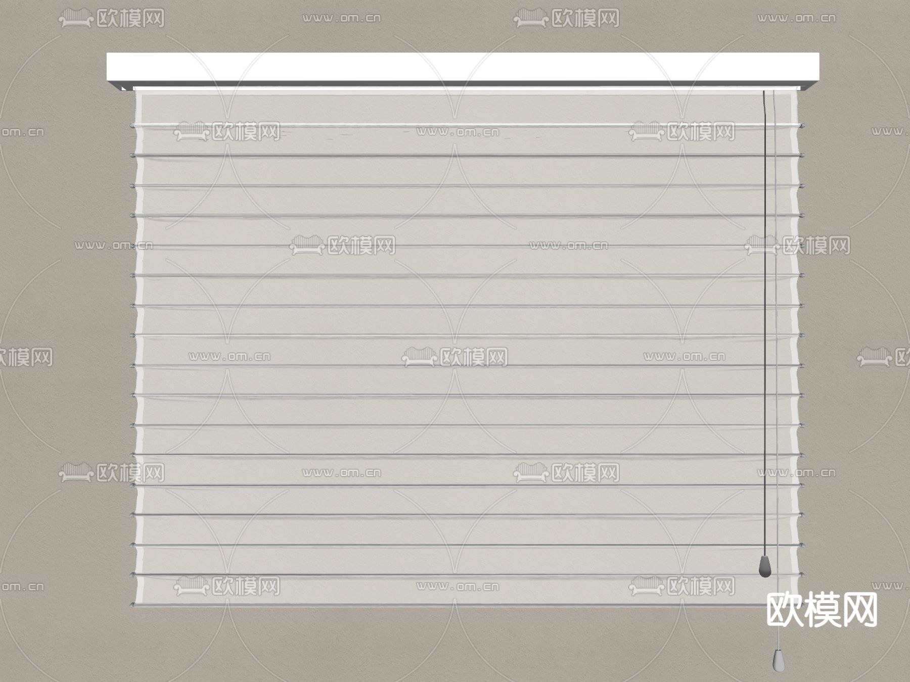 百叶帘 窗帘 梦幻窗帘 卷帘su模型下载（渲染图1）
