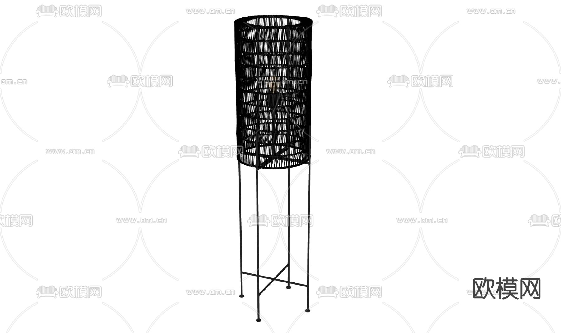 现代落地灯su模型下载（渲染图1）