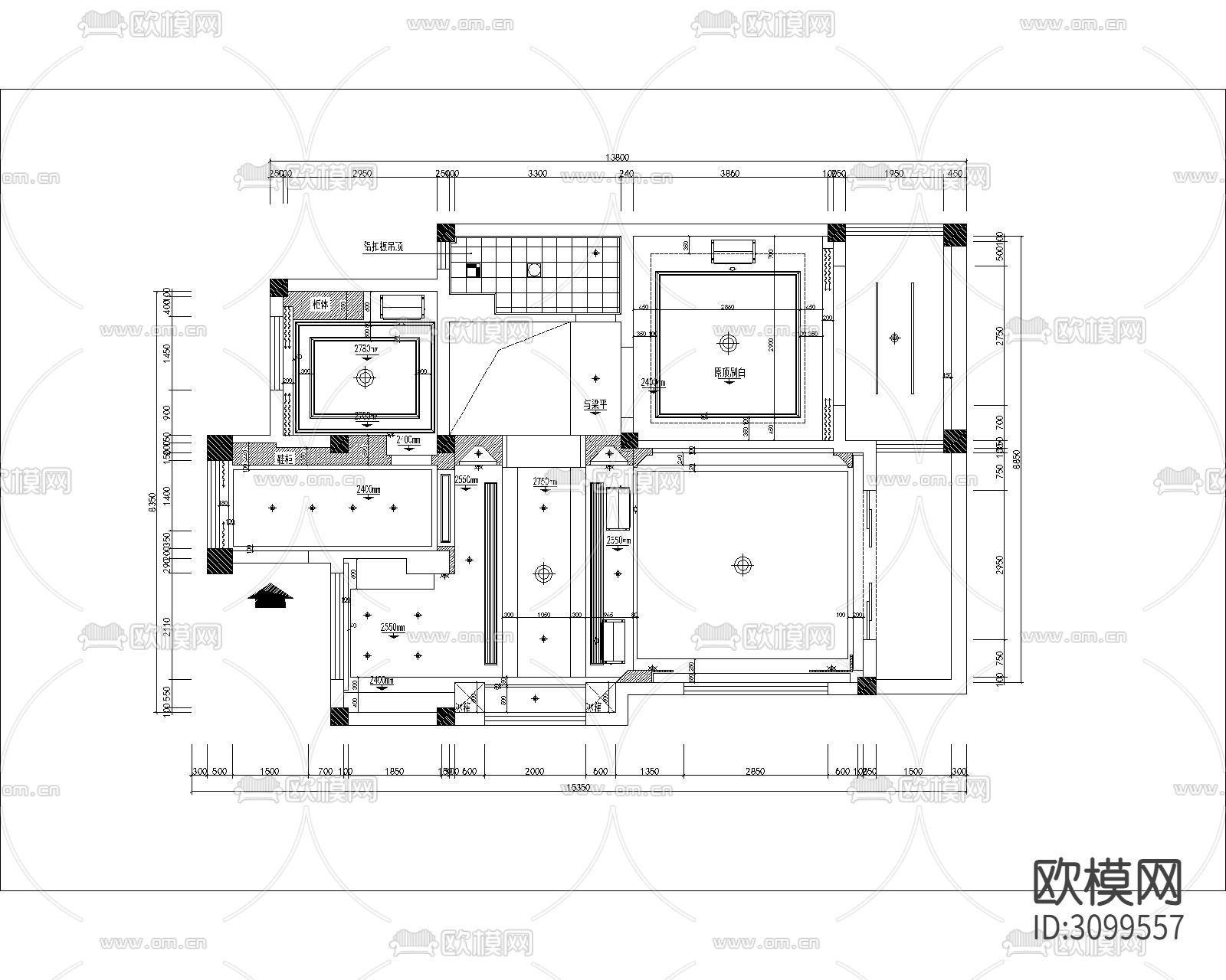 南京200㎡复式住宅cad施工图下载（渲染图5）
