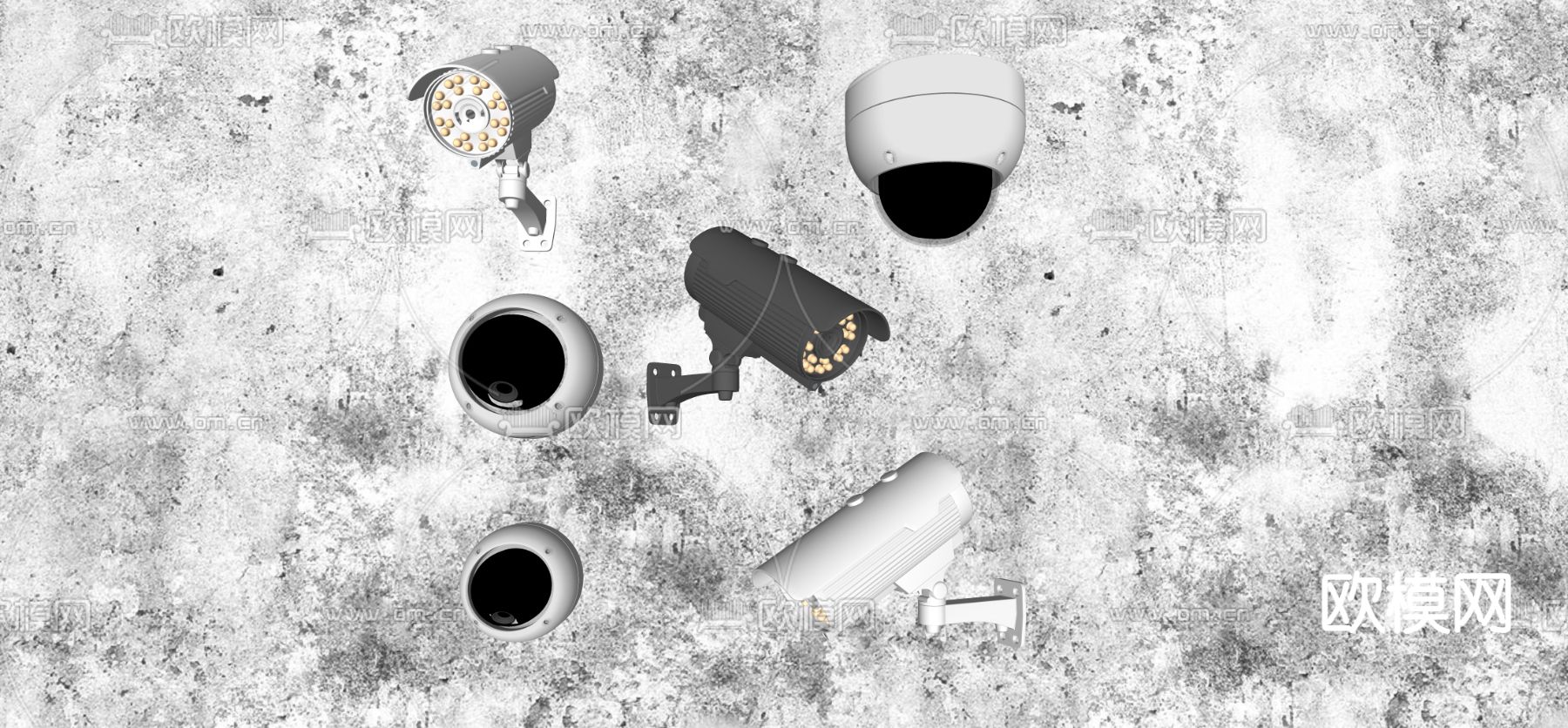监控摄像头su模型下载（渲染图1）