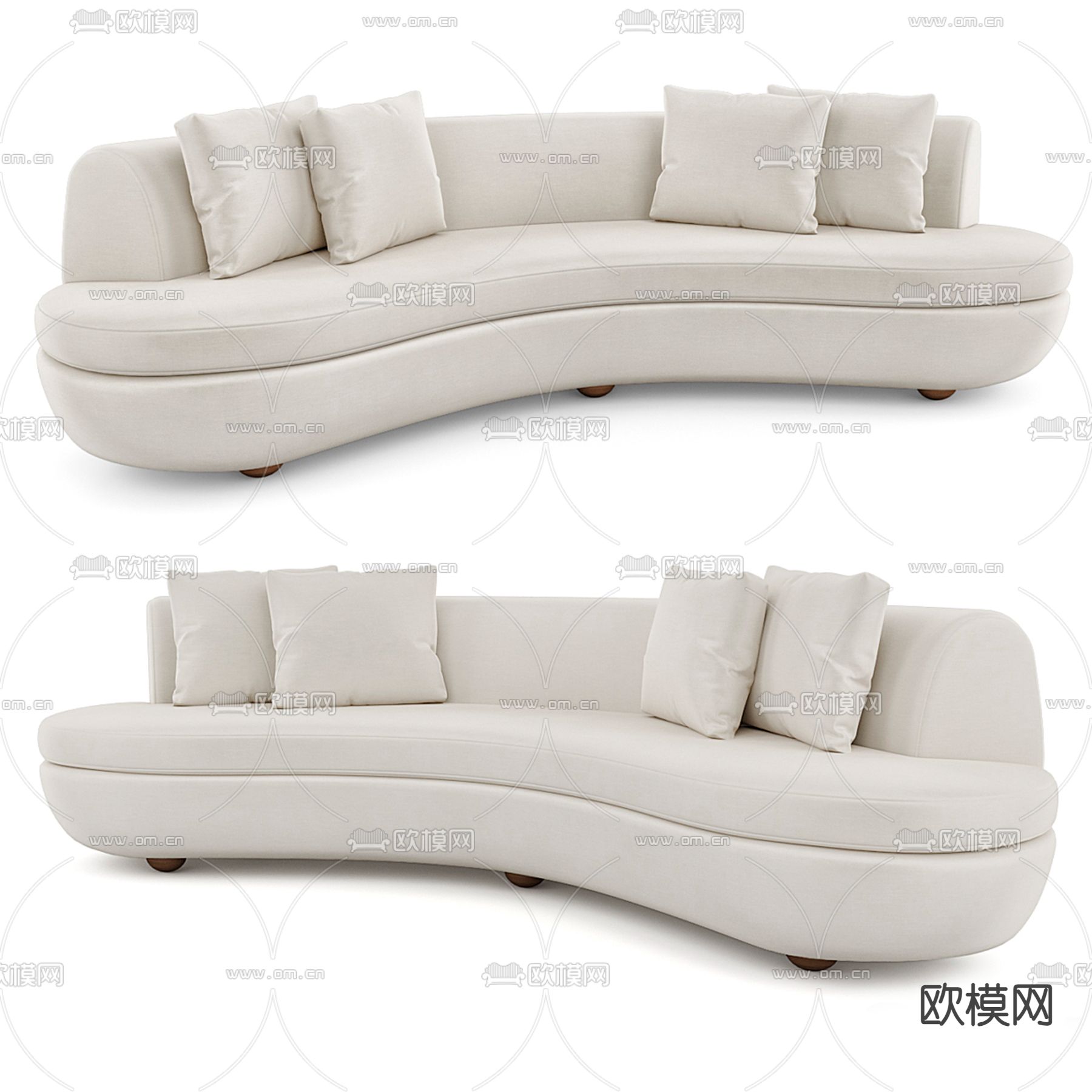 Dmitriy 弧形沙发 多人沙发3d模型下载