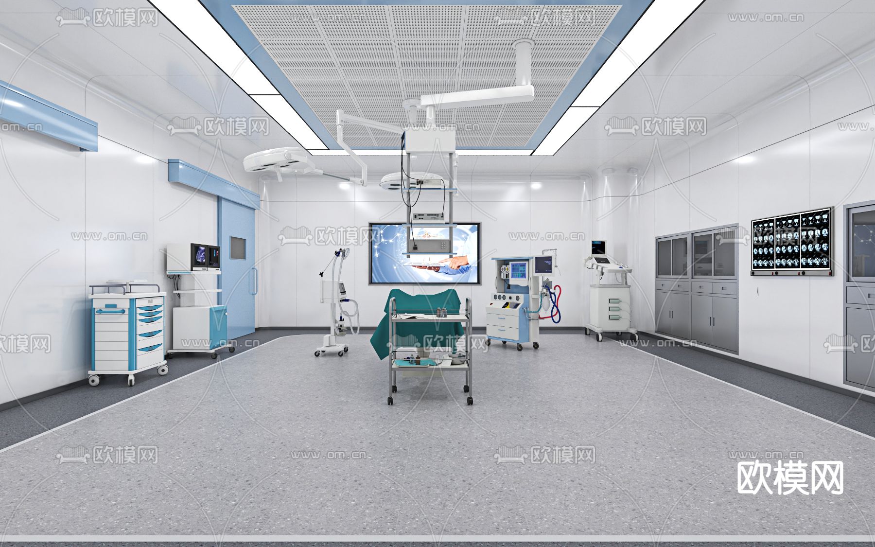 医院 产房手术室3d模型下载（渲染图2）