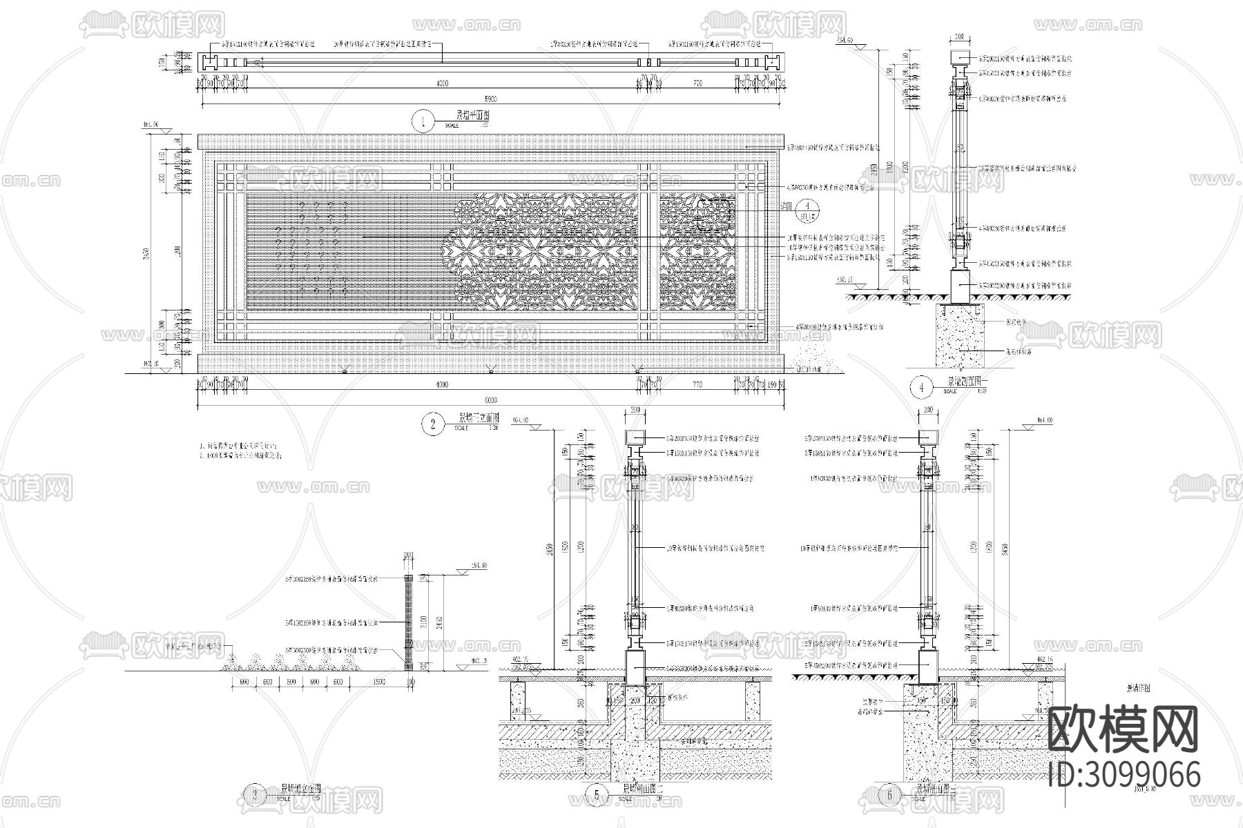 镜面水广场主入口示范区售楼部CAD施工图下载（渲染图7）