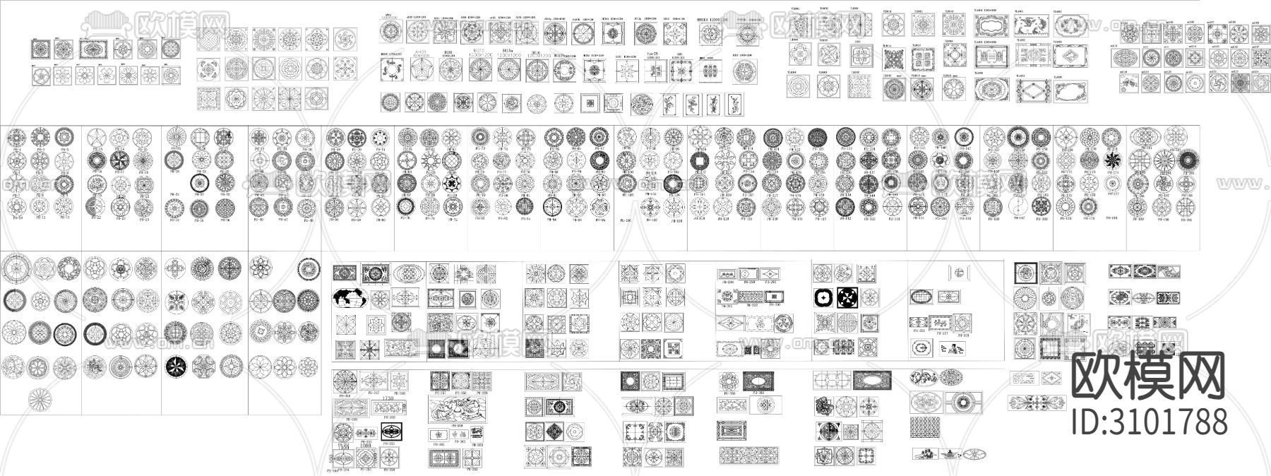 石材地面拼花cad图库下载