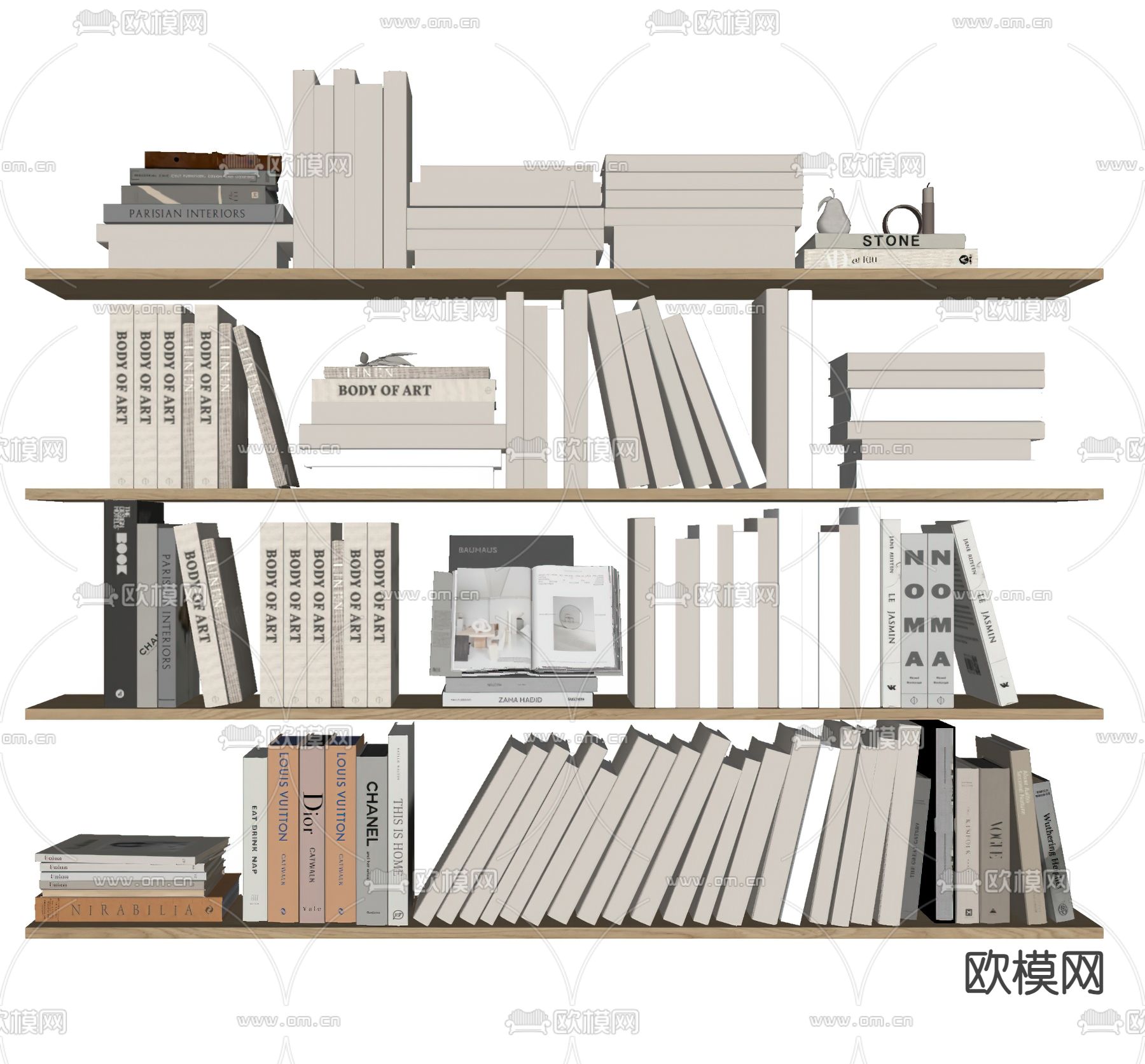 现代书籍 书刊su模型下载