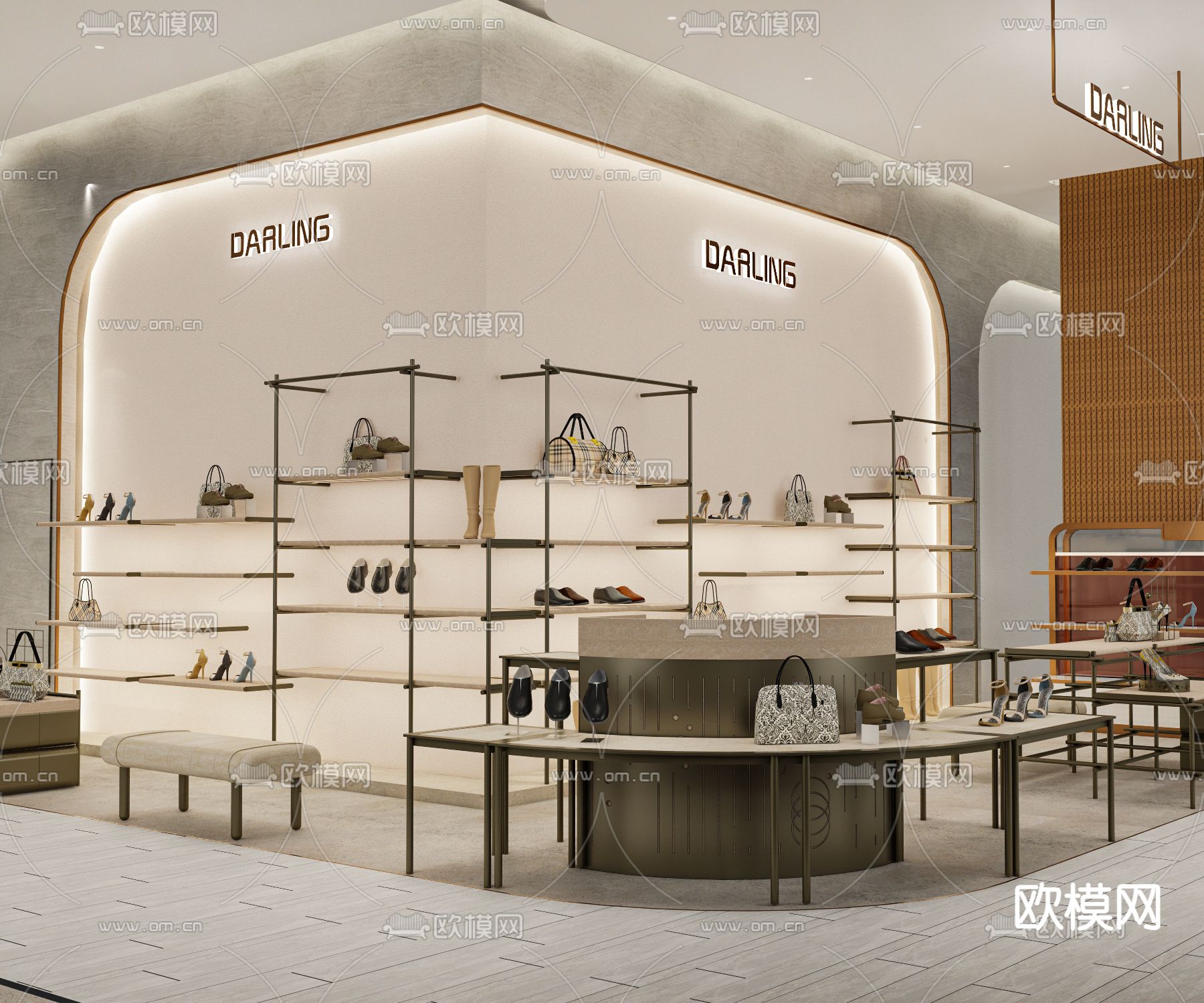 现代女鞋专卖店su模型下载（渲染图3）
