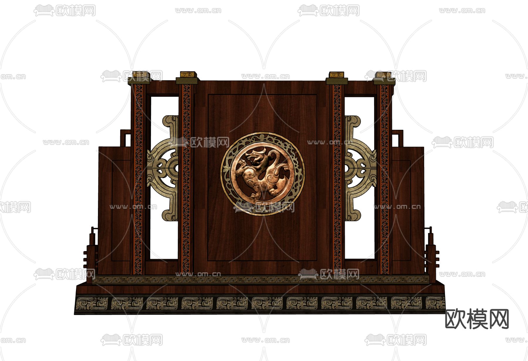 中式屏风su模型下载（渲染图2）