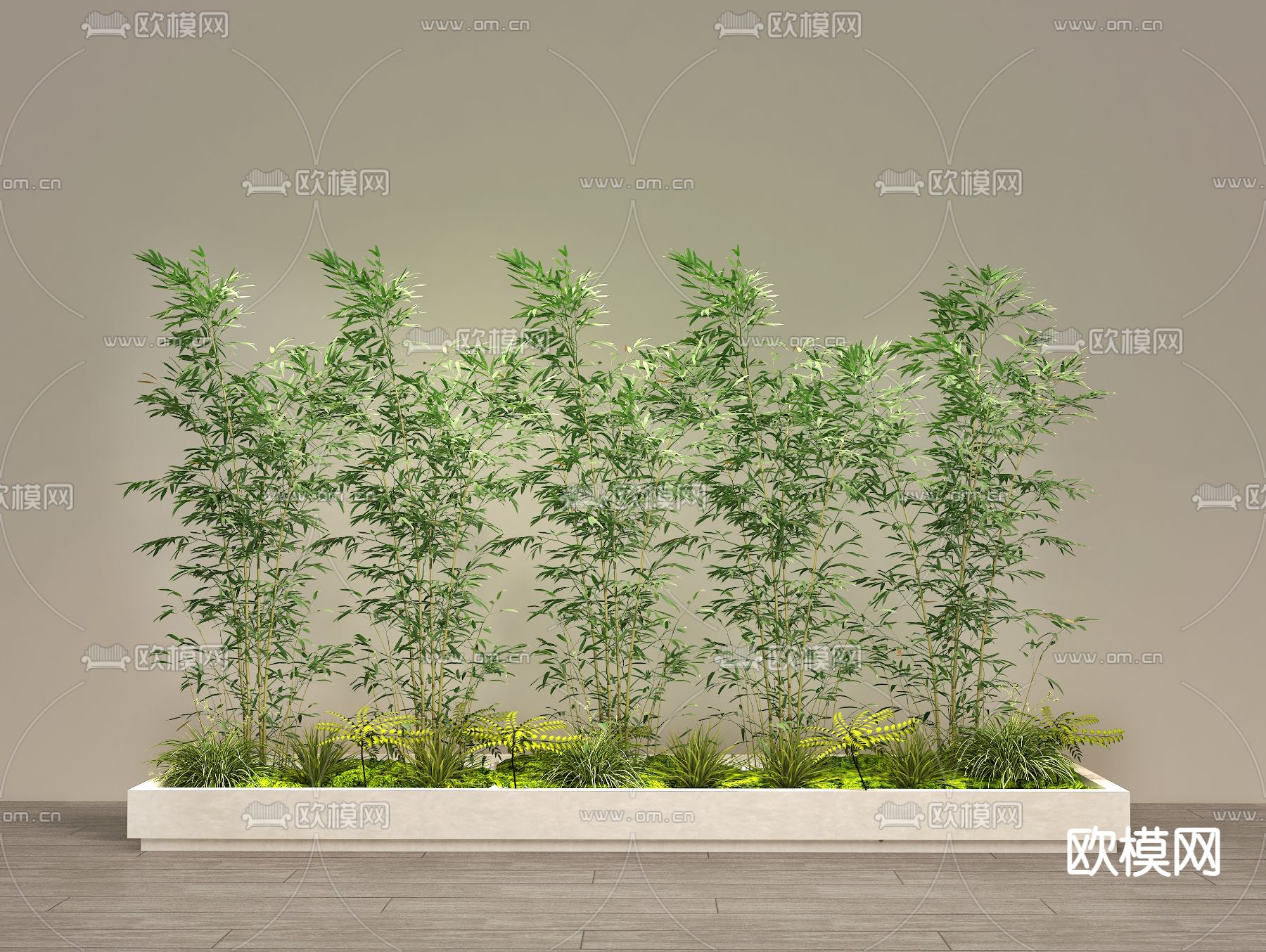 竹子花坛 富贵竹 翠竹3d模型下载