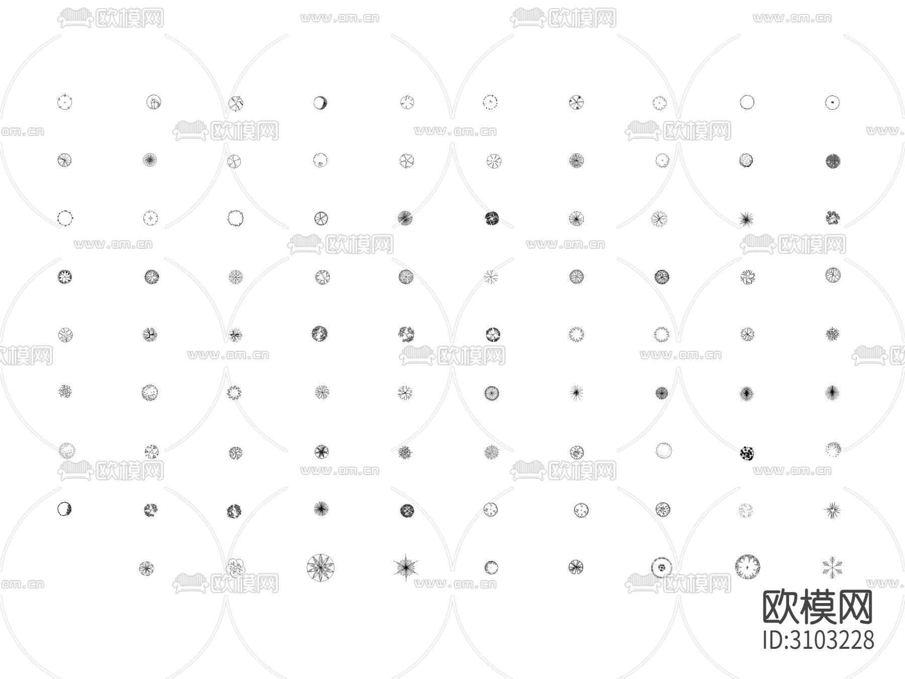 花瓶 花枝 绿植 观型植物类cad图库下载（渲染图2）