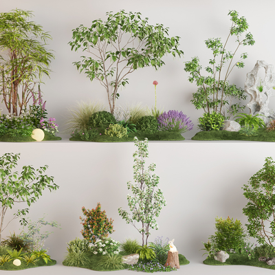  庭院景观小品 园林景观su模型 