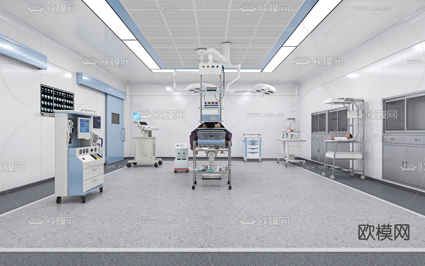 医院 产房手术室3d模型下载（渲染图1）