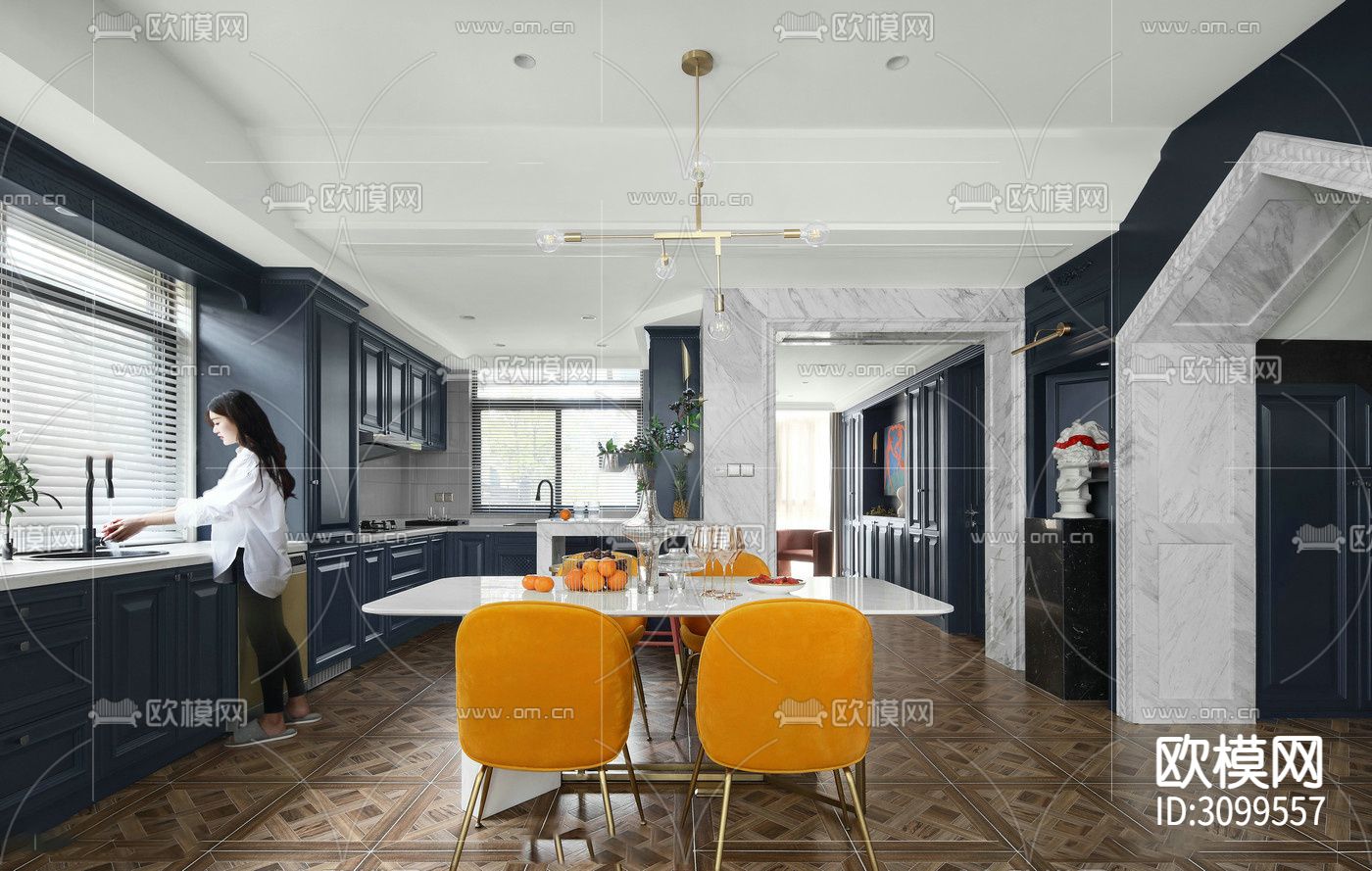 南京200㎡复式住宅cad施工图下载（渲染图4）