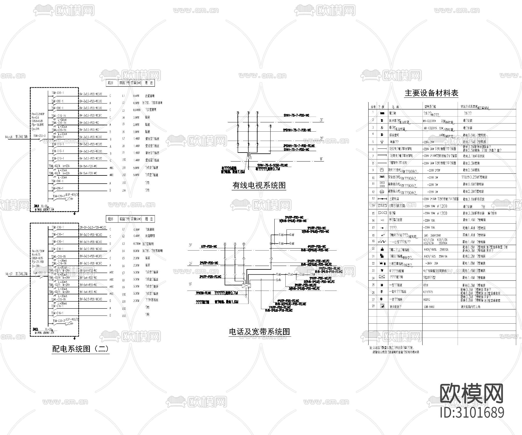某地三层幼儿园电气设计cad施工图下载（渲染图6）