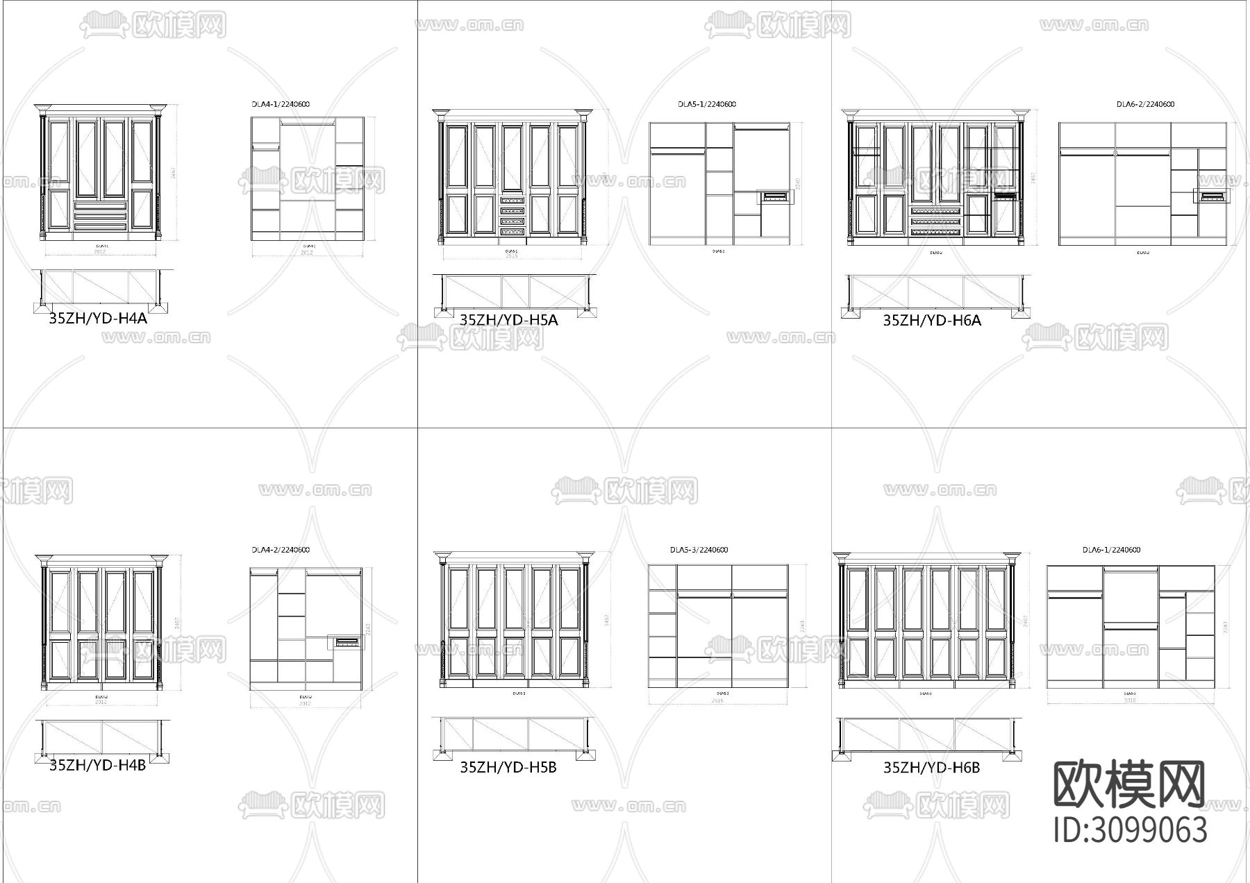 精选动态整木 实木衣柜 酒柜 墙板cad图库下载（渲染图4）