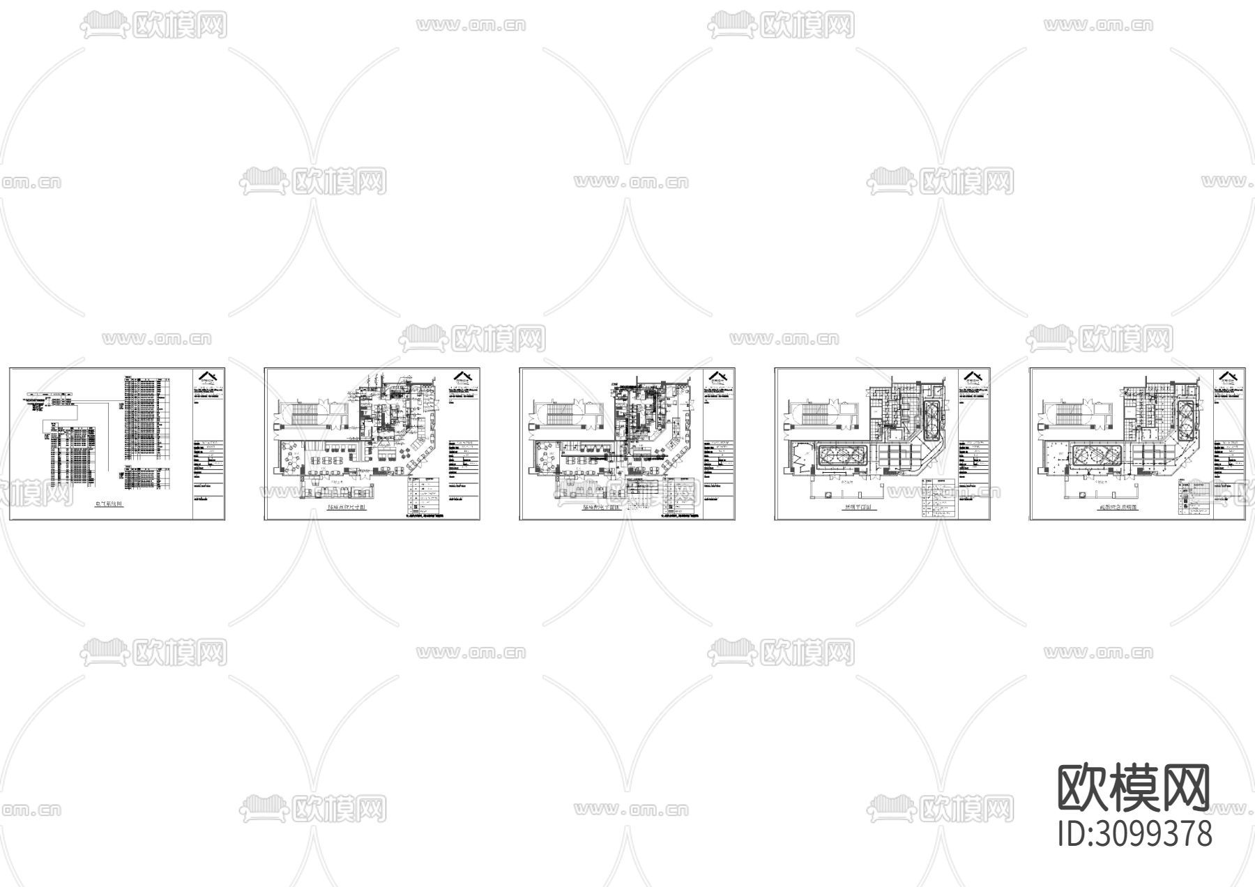 披萨店电气CAD施工图下载（渲染图4）
