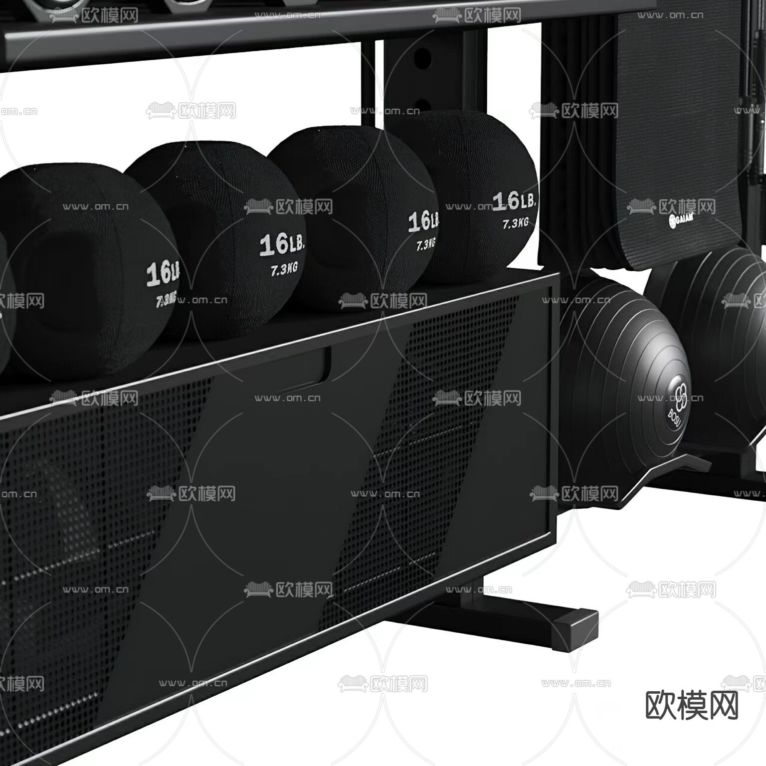 健身器材 球类器械3d模型下载（渲染图2）