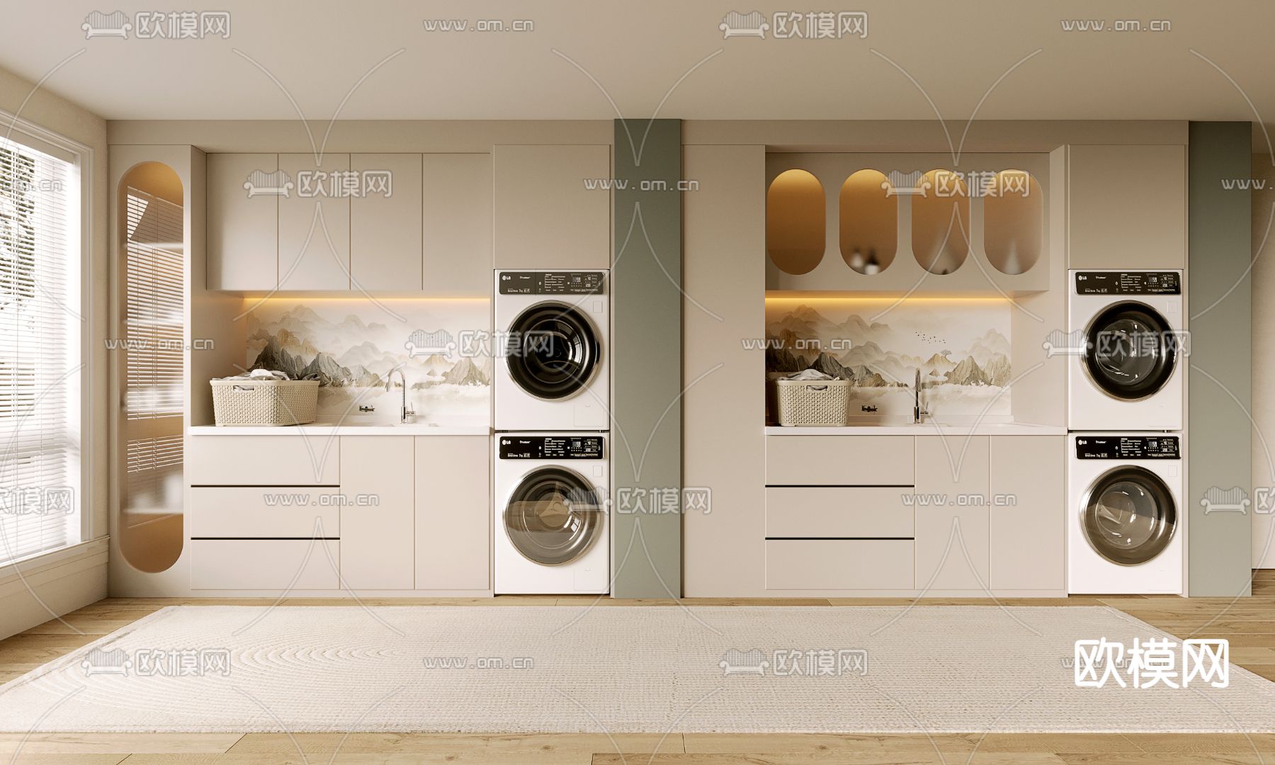 阳台柜 洗衣机柜3d模型下载