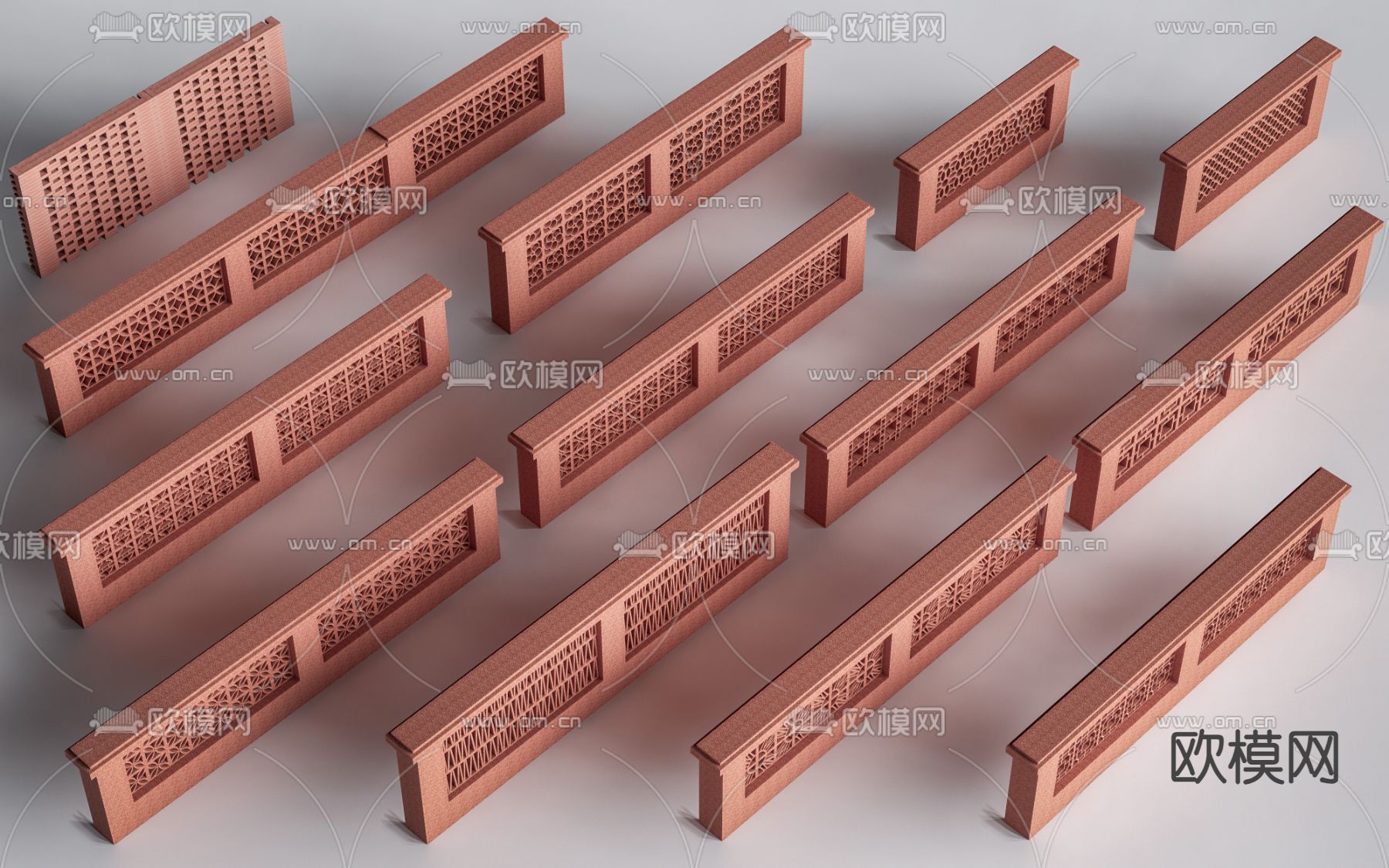 现代乡村院墙 景墙 围墙su模型下载（渲染图2）
