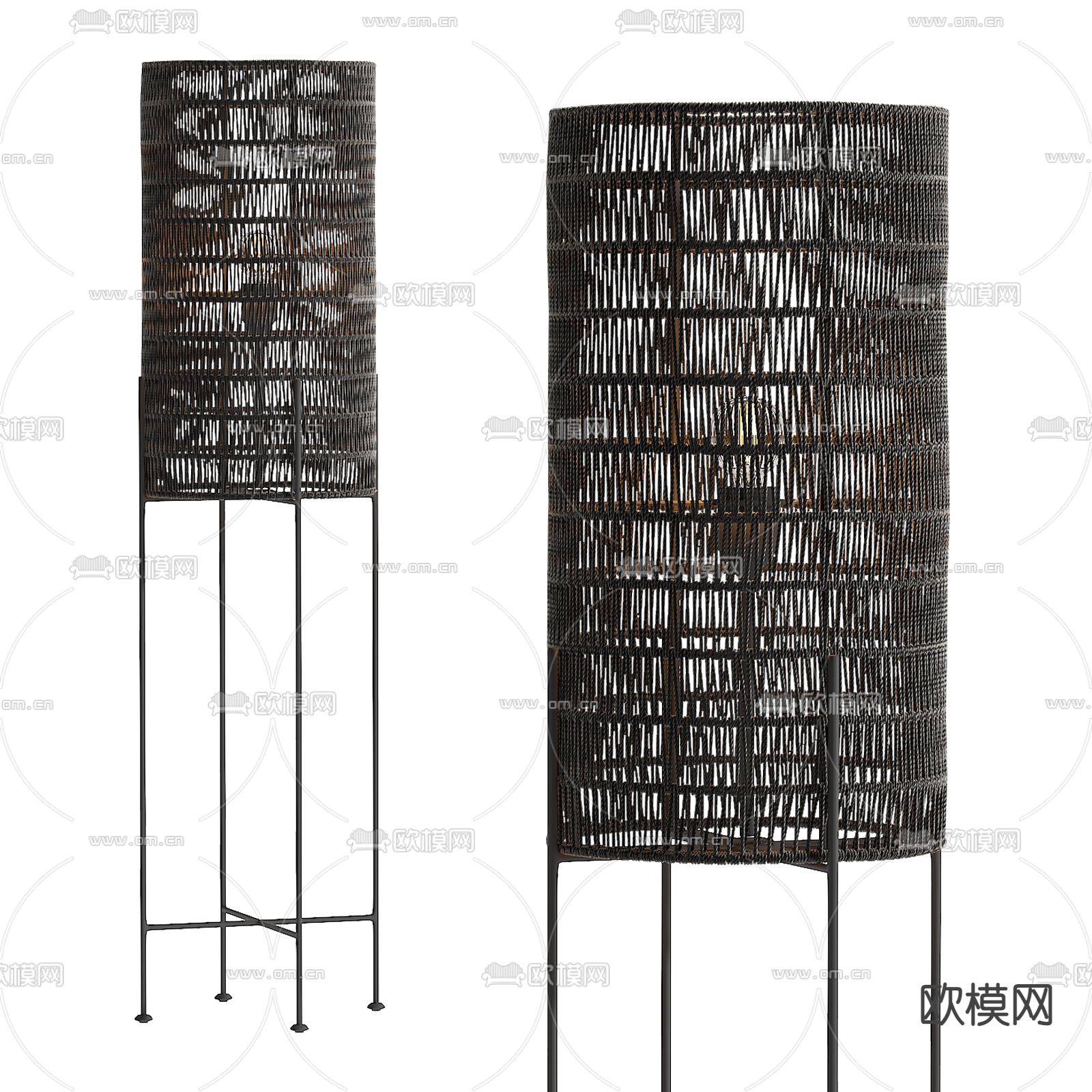 现代落地灯su模型下载（渲染图2）
