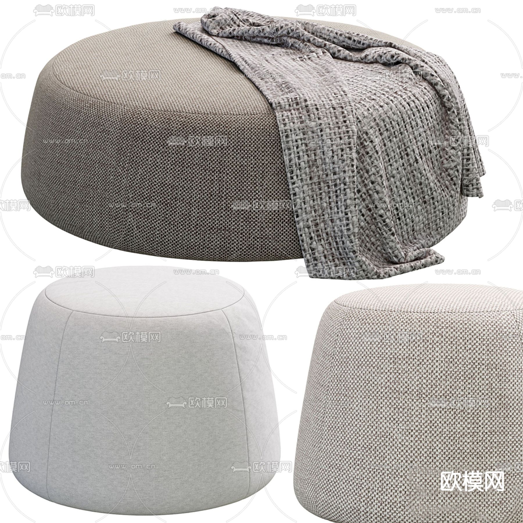 凳子 沙发凳 圆凳 矮凳3d模型下载