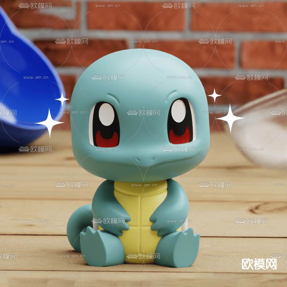 杰尼龟手办 潮玩 公仔3d模型下载（渲染图1）