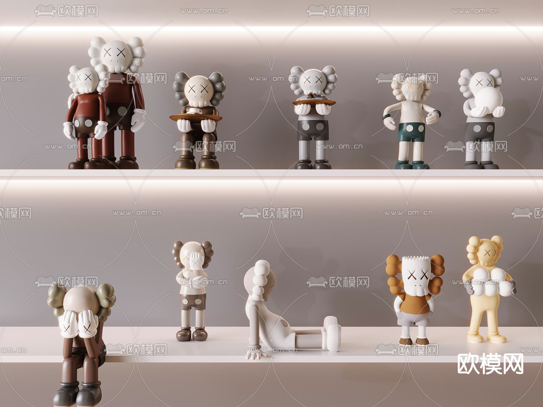 Kaws 潮玩 公仔 玩偶摆件3d模型下载