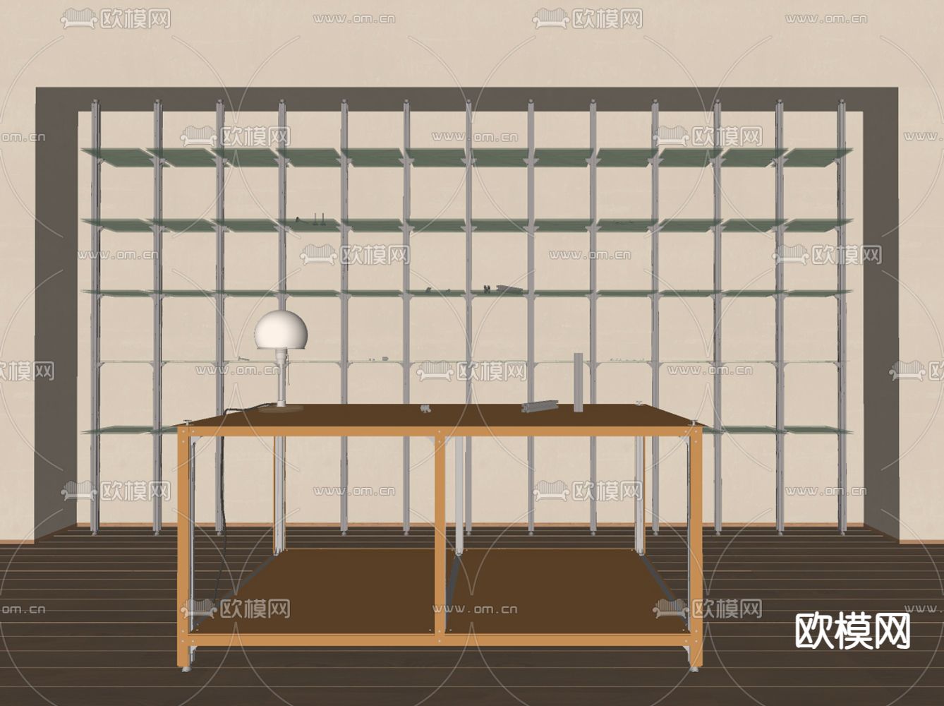 工业风工作台su模型下载（渲染图1）