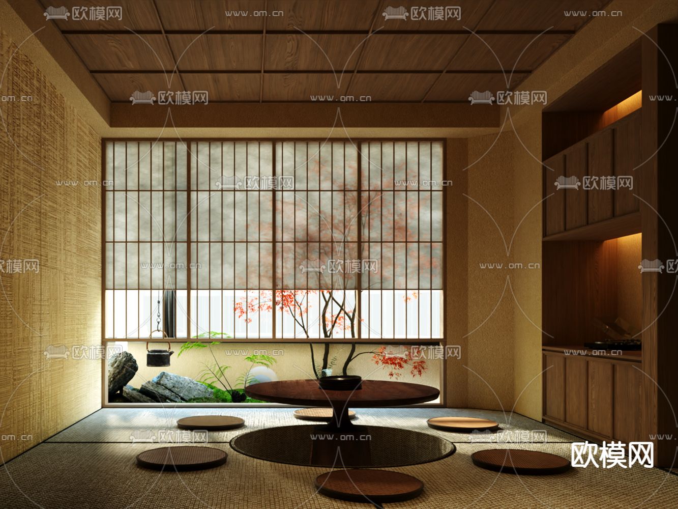 日式茶楼 茶馆 会所包厢3d模型下载