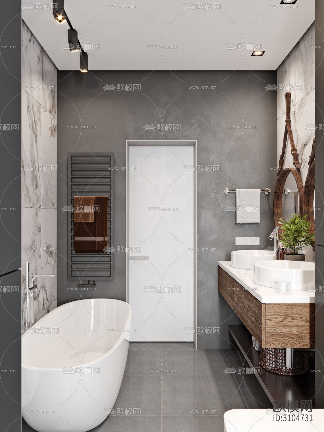 现代卫生间装修效果图下载（渲染图2）