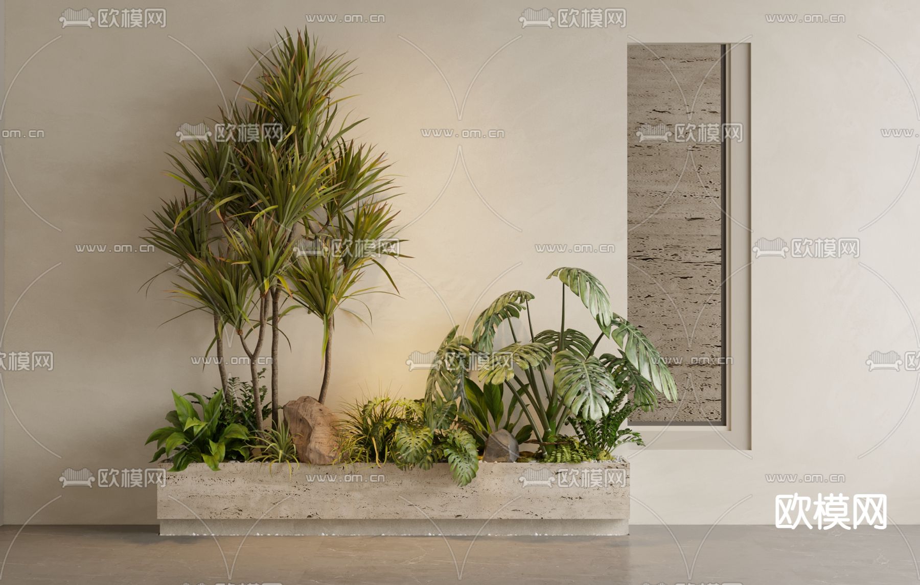 花槽花池 植物堆3d模型下载