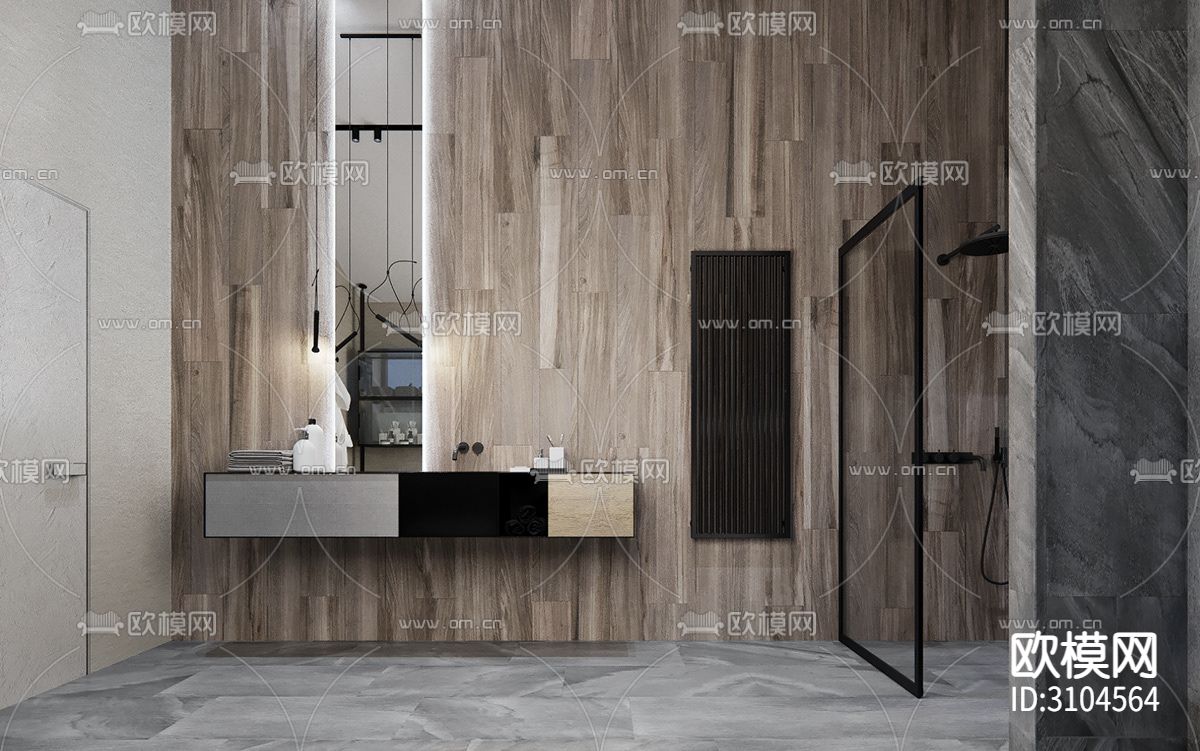 日式卫生间装修效果图下载（渲染图1）