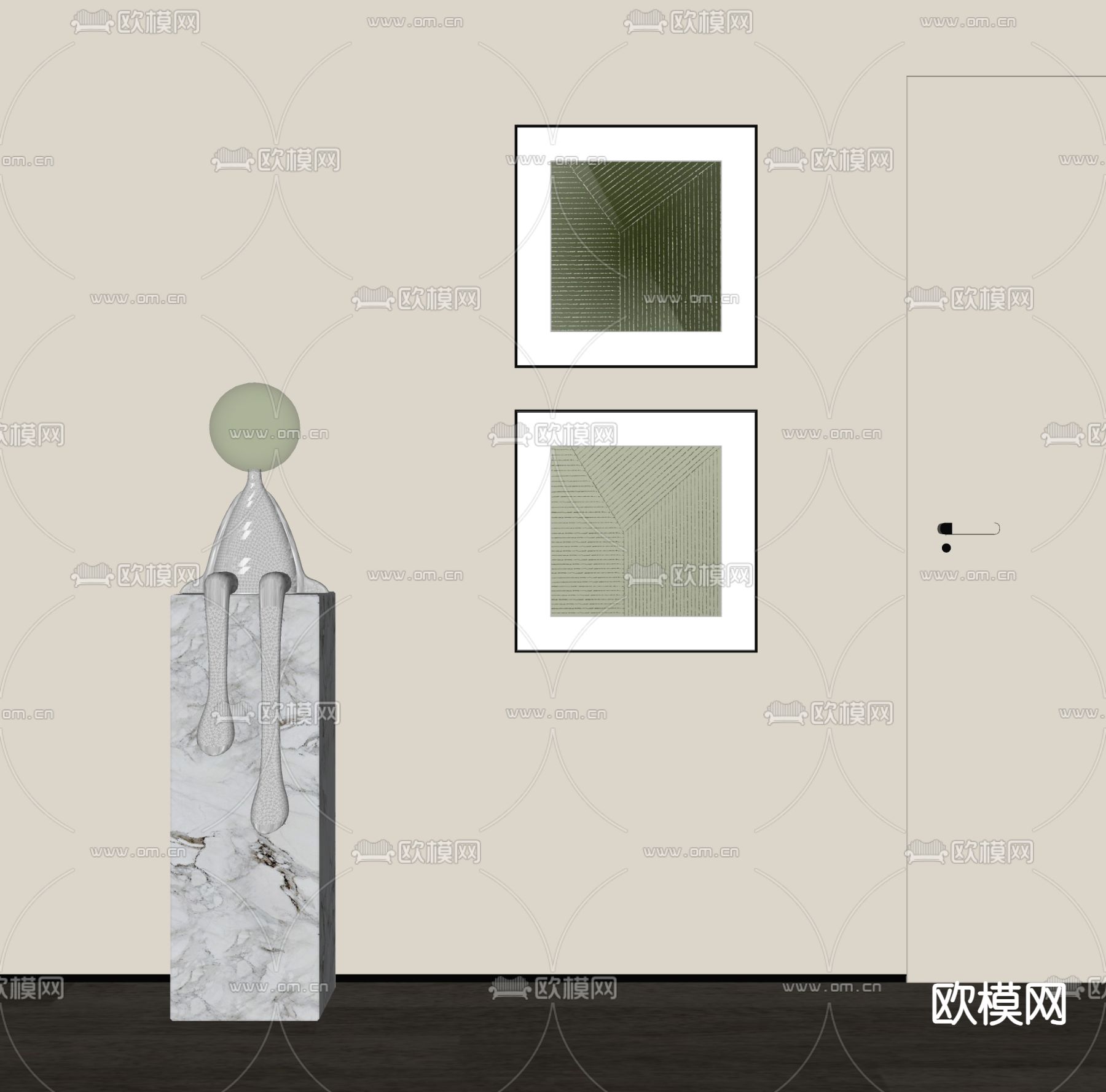 现代装饰画su模型