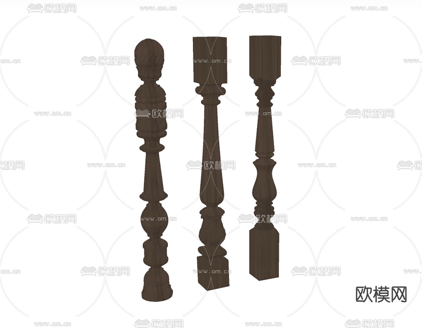 简欧栏杆su模型下载（渲染图1）
