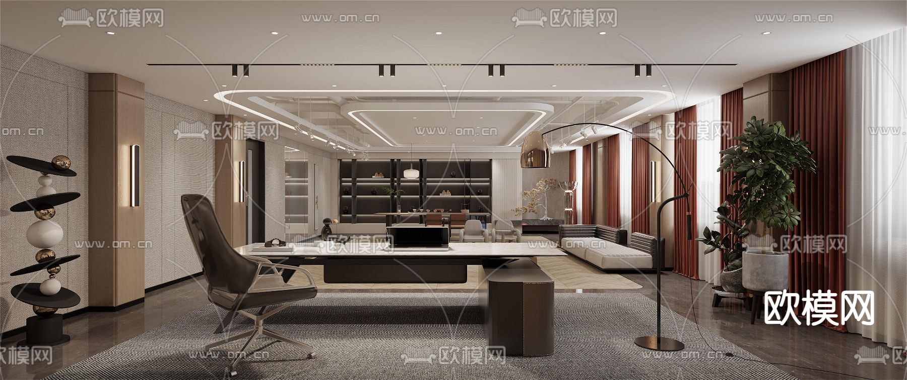 总经理室 董事长室3d模型下载