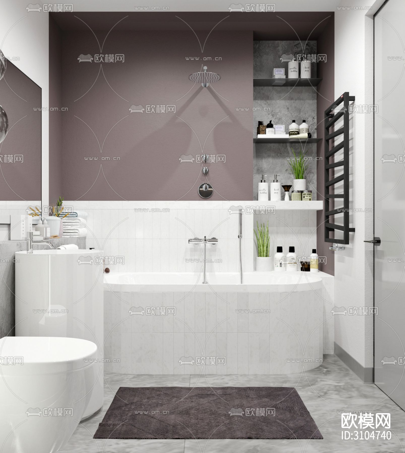 现代卫生间装修效果图下载（渲染图5）