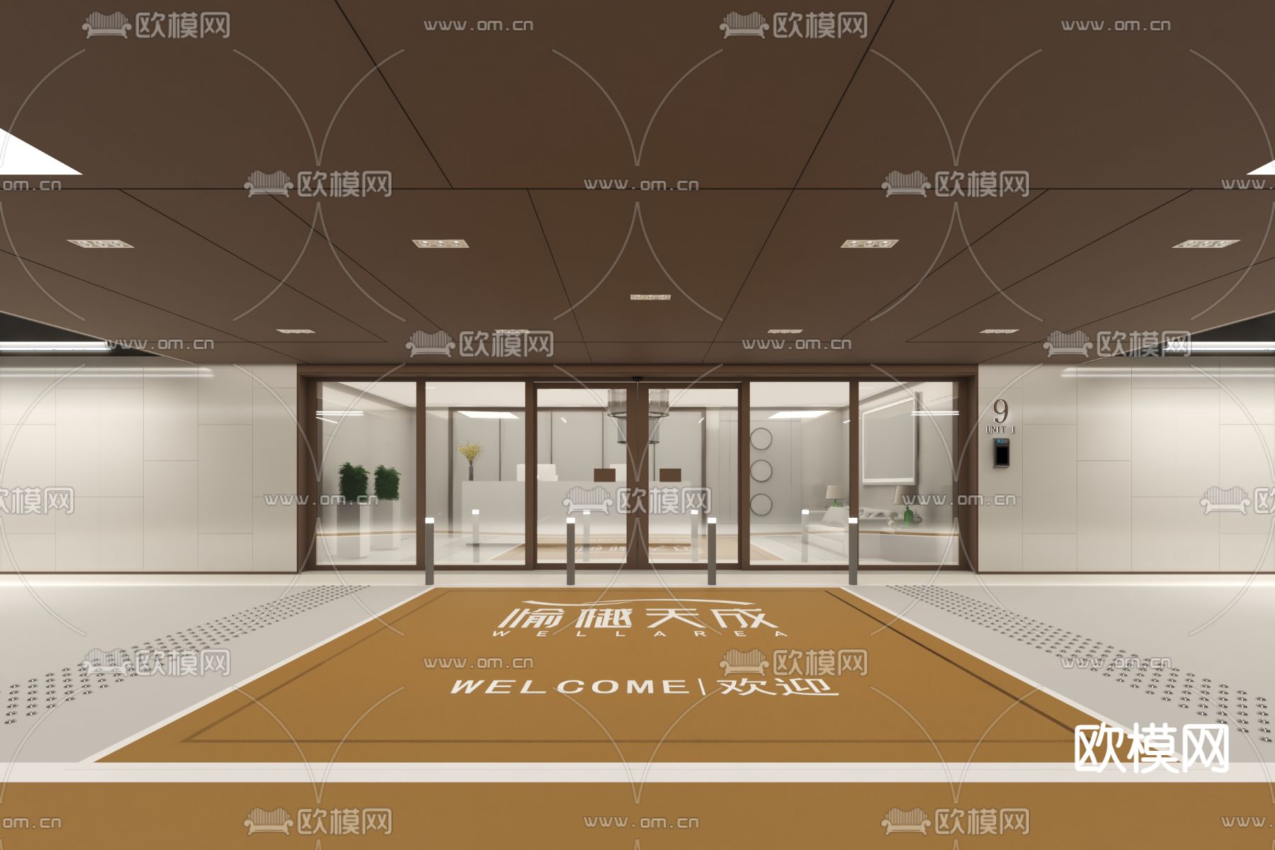 停车场 门厅3d模型下载