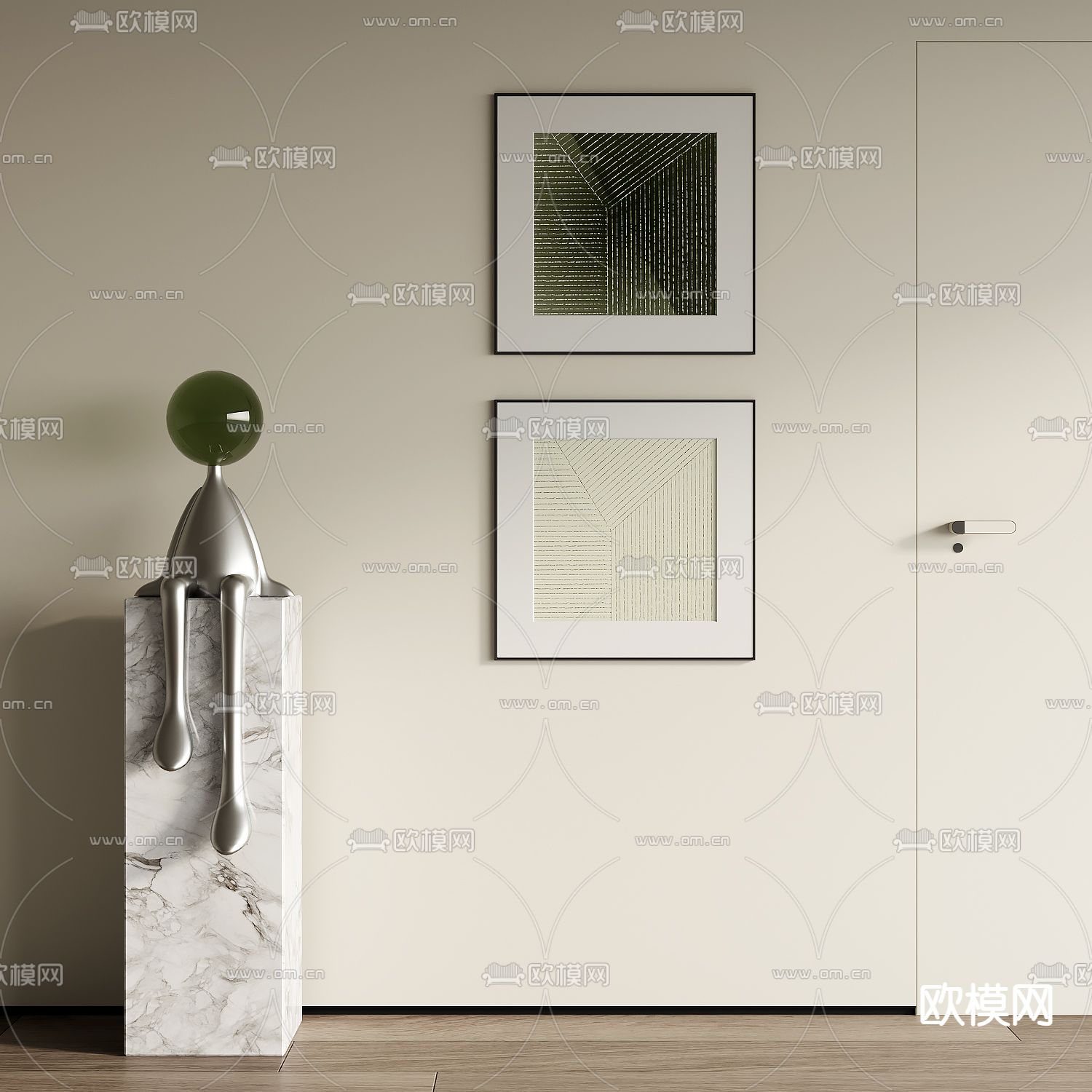 现代装饰画su模型