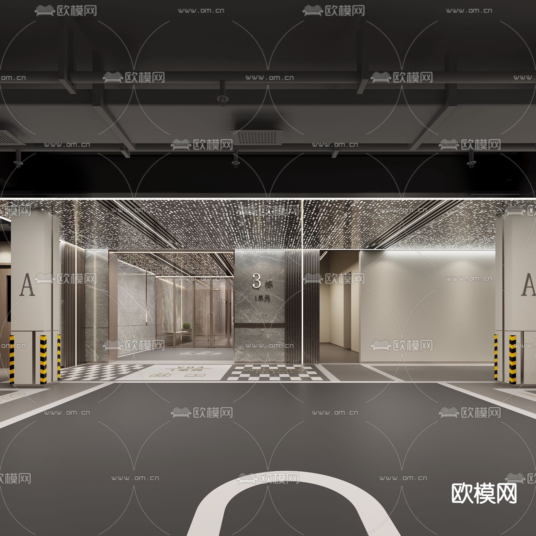 公共大堂 车马厅3d模型下载