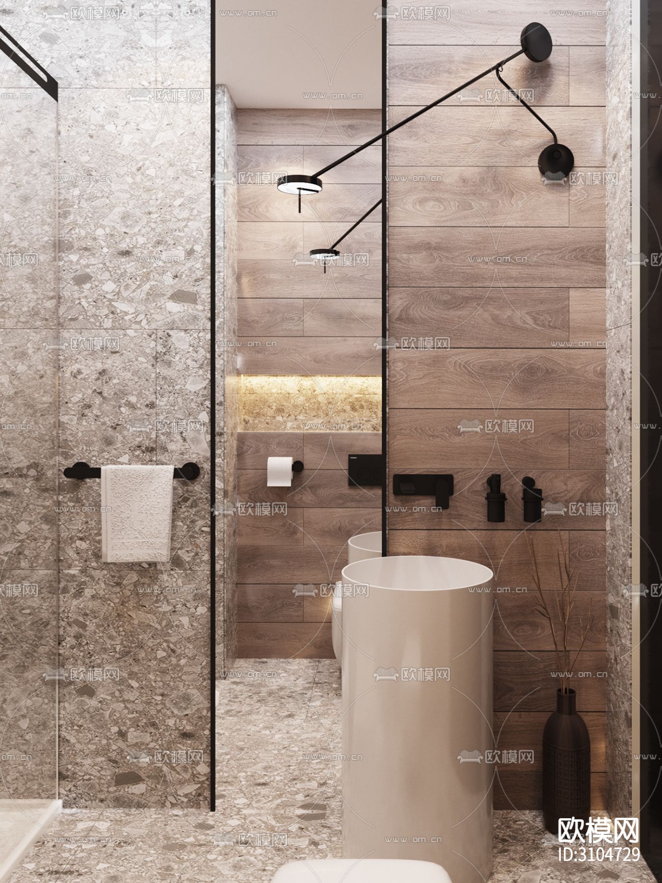 现代卫生间装修效果图下载（渲染图2）