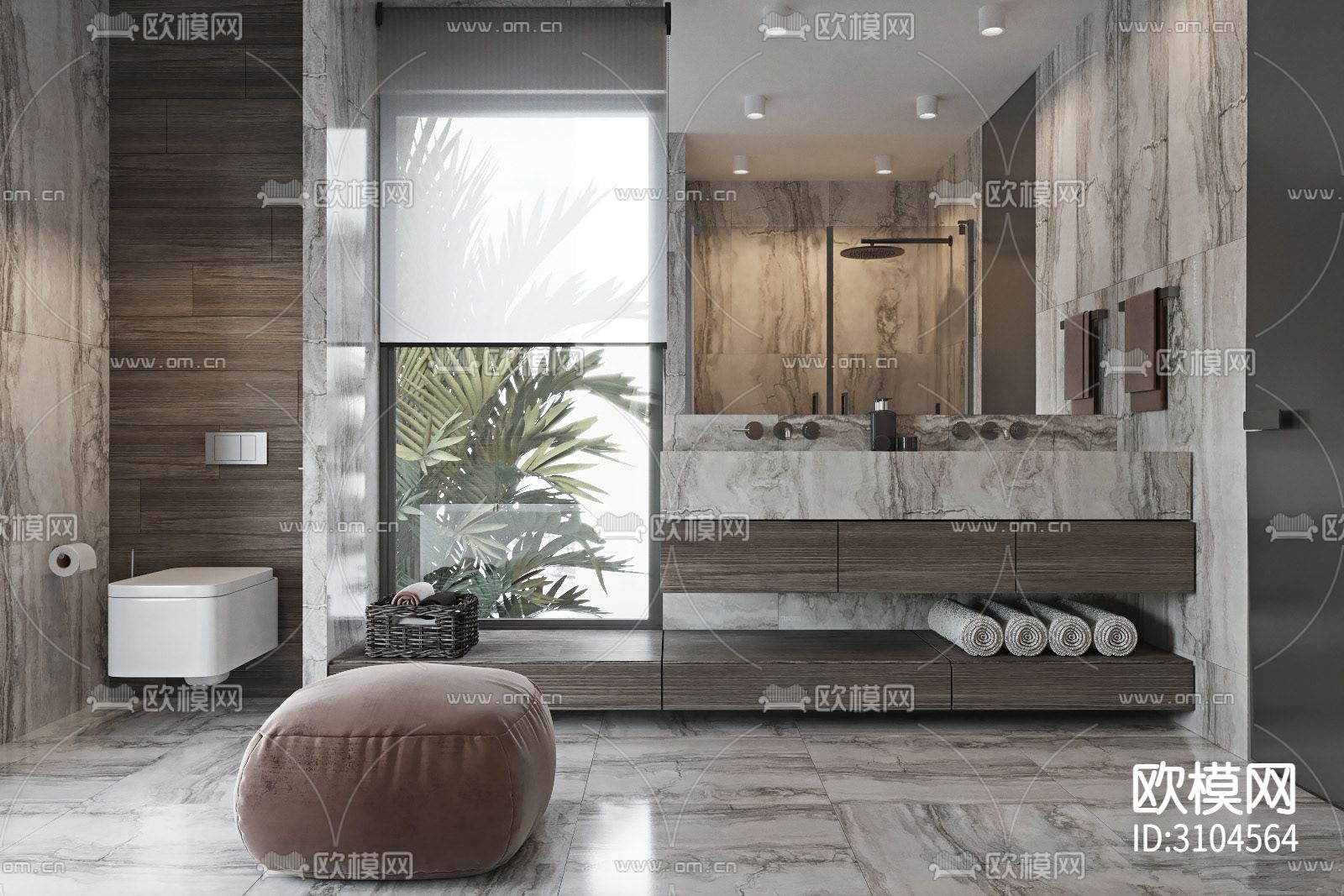 日式卫生间装修效果图下载（渲染图4）