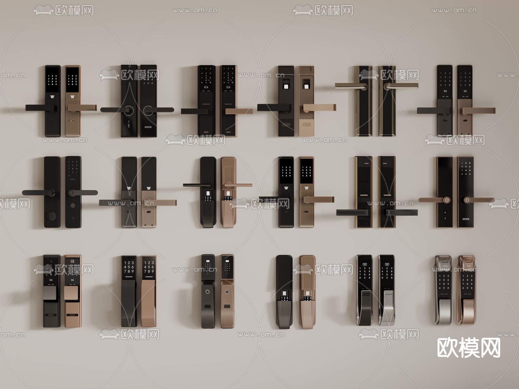 智能锁 指纹锁 电子锁 密码锁3d模型下载