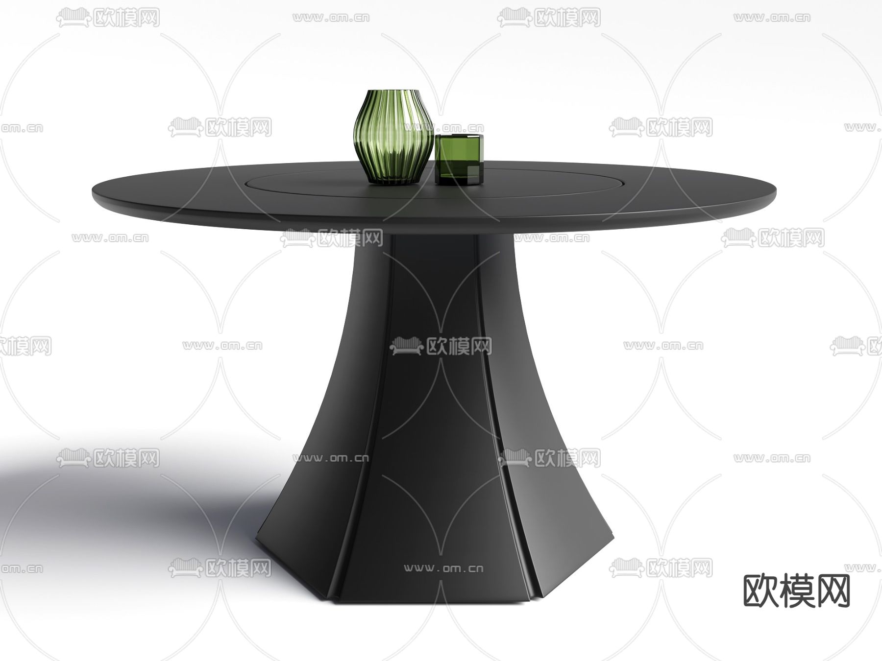 圆形餐桌3d模型下载