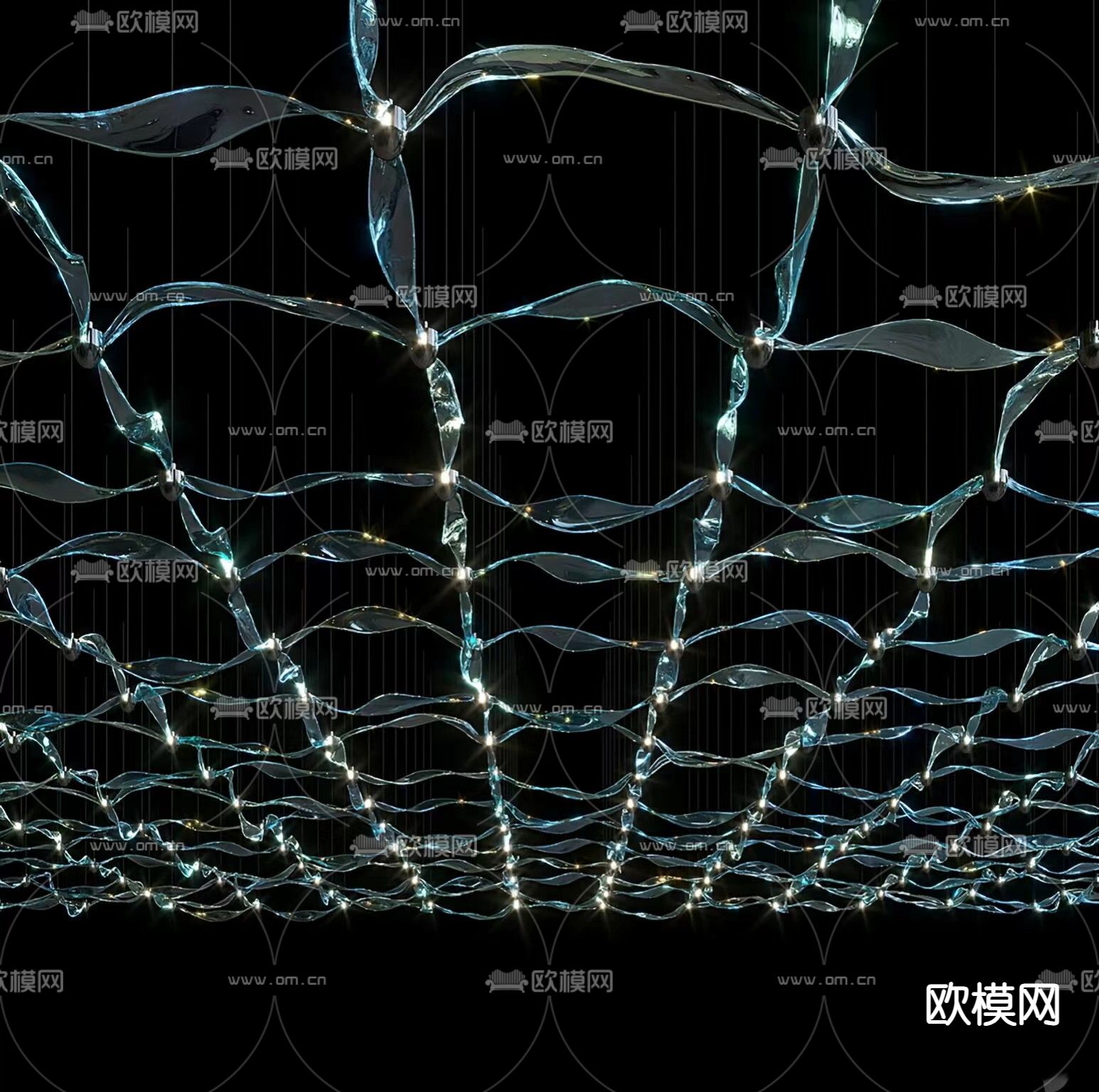 Vargov 水晶吊灯 大堂吊灯 装饰灯3d模型下载（渲染图2）