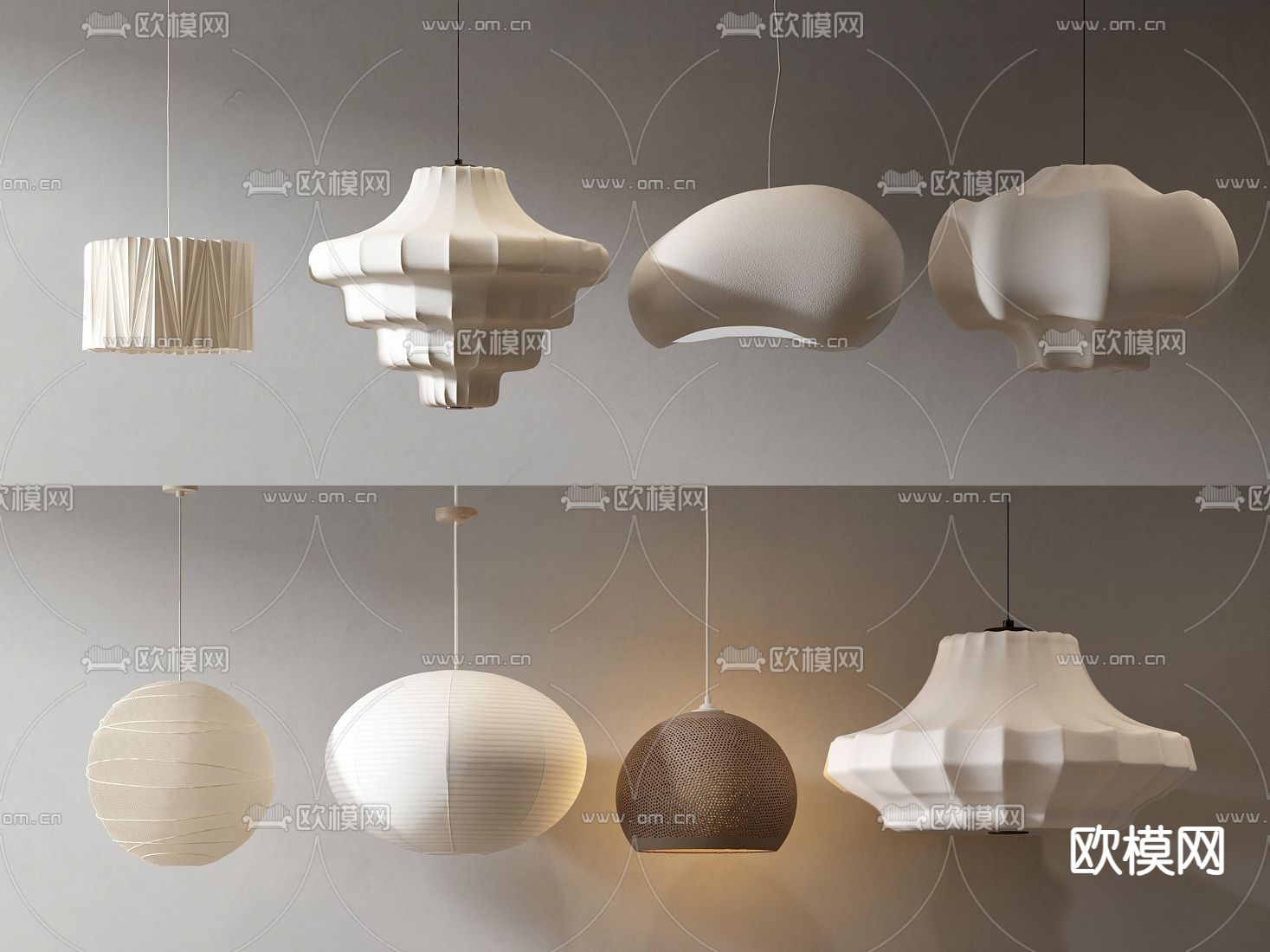 侘寂风吊灯su模型下载（渲染图2）