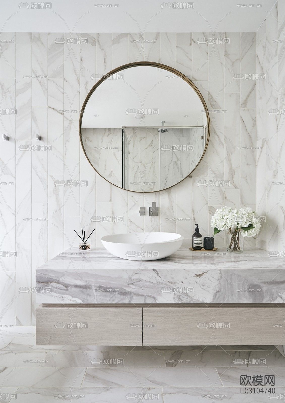 现代卫生间装修效果图下载（渲染图1）