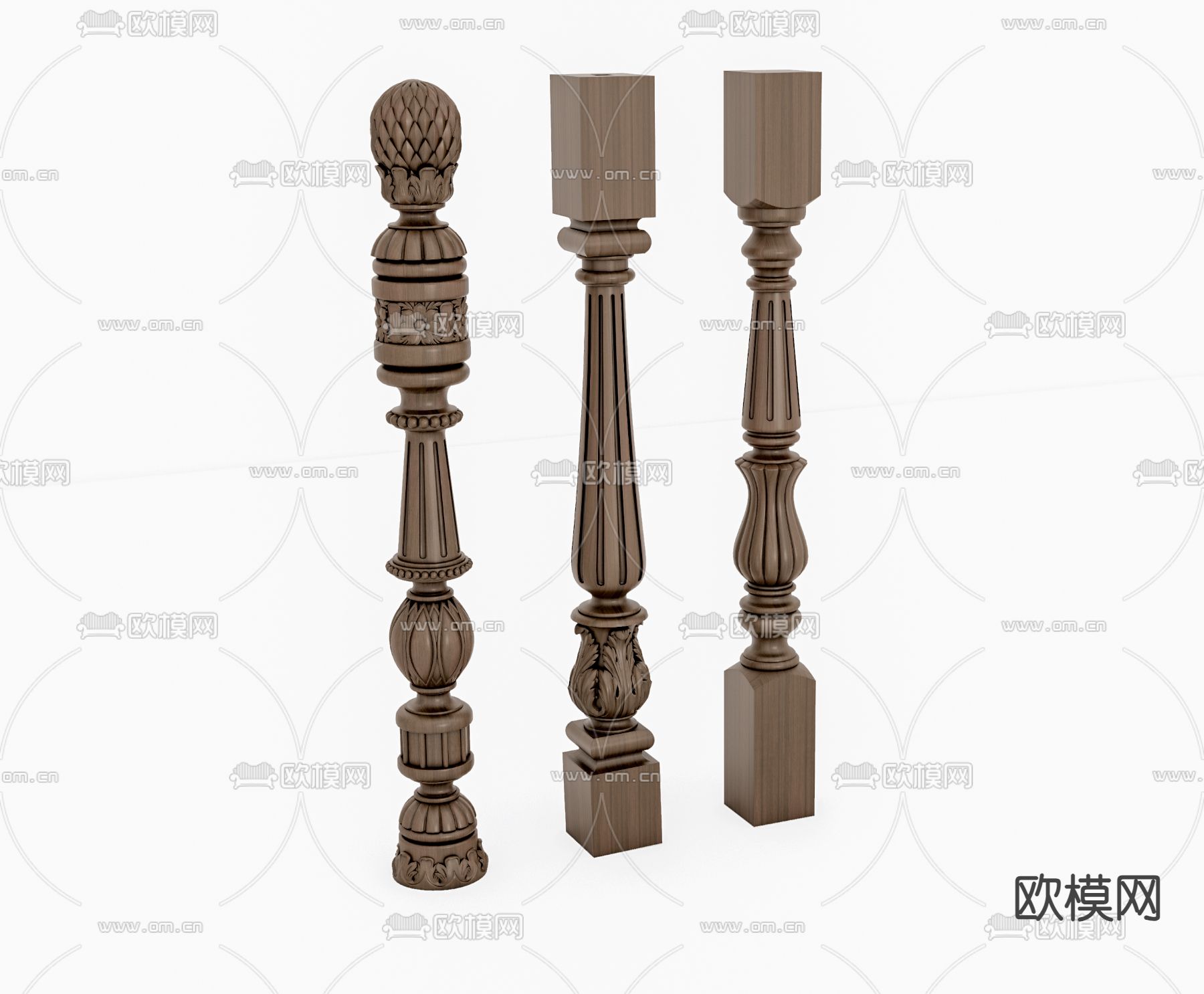 简欧栏杆su模型下载（渲染图2）